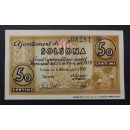 1937- SOLSONA - 50 CENTIMS - LLEIDA - BILLETE