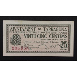 1937- TARRAGONA - 25 CENTIMS - BILLETE