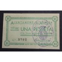 1937- ABRERA - 1 PESETA - BARCELONA - BILLETE