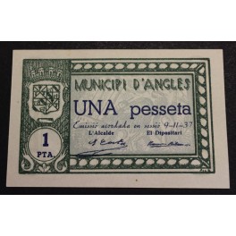 1937- ANGLES- GIRONA - 1 PESETA - BILLETE