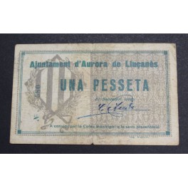 1937- AURORA DE LLU&Ccedil;ANES -1 PESETA -BARCELONA