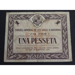 1936- ANDORRA VALLS - 1 PESETA - ANDORRA