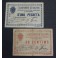 1937- BALENYA - 2 BILLETES - BARCELONA - 50 CENTIMOS - 1 PESETA