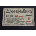 1937- BLANES - 1 PESETA - GIRONA - BILLETE