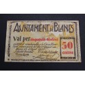 1937- BLANES - 50 CENTIMOS - GIRONA - BILLETE