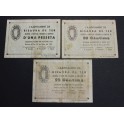 1937- BISAURA DE TER- 3 BILLETES- GIRONA - 25-50 CENTIMS - 1 PESETA