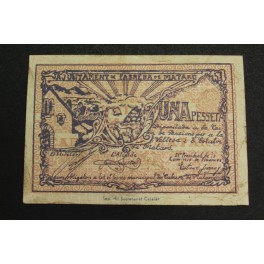 1937- CABRERA DE MATARO - 1 PESETA - BARCELONA - BILLETE