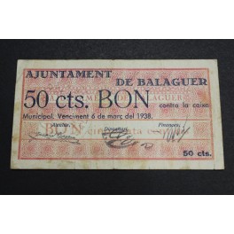 1938- BALAGUER - 50 CENTIMOS - LLEIDA - BILLETE