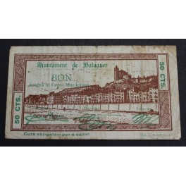 1938- BALAGUER - 50 CENTIMOS - LLEIDA - BILLETE