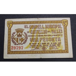 1937- CASTELLAR DEL VALLES - 1 PESETA - BARCELONA 