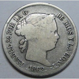 1862 - MADRID - 4 REALES - ISABEL II - SPAIN