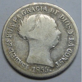 1855 - BARCELONA - 2 REALES - ISABEL II - SPAIN