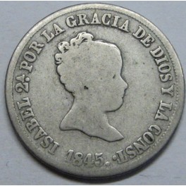 1845 - SEVILLA - 2 REALES - ISABEL II - SPAIN