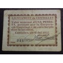 1937- CENTELLES - 1 PESETAS- BARCELONA - BILLETE 