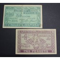 1937- CENTELLES -2 BILLETES - BARCELONA - 50 CENTIMOS - 1 PESETA