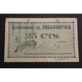 1937- COLLSUSPINA - 25 CENTIMOS- BARCELONA - BILLETE