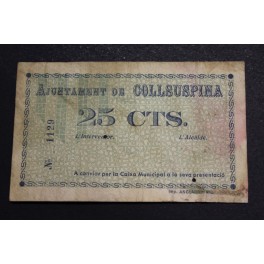 1937- COLLSUSPINA - 25 CENTIMOS- BARCELONA - BILLETE