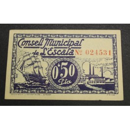 1937- ESCALA - 50 CENTIMOS - GIRONA - BILLETES