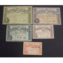 11937- FONTS DE SACALM- 5 BILLETES - GIRONA -5-10-25-50 CENTIMOS- 1 PESETA