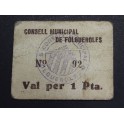 1937- FOLGUEROLES - 1 PESETA - BARCELONA - BILLETE