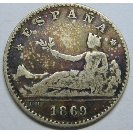 1869 - 50 CENTIMOS- PLATA-ESPA&Ntilde;A -1&ordf; REPUBLICA