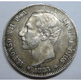 1883 - 2 PESETAS - ALFONSO XII - PLATA