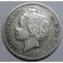 1893 - 1 PESETA - ALFONSO XIII - PLATA