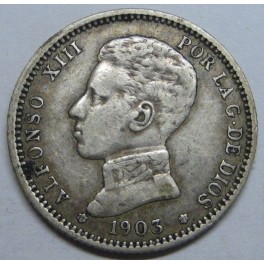 1903 - 1 PESETA - ALFONSO XIII - PLATA