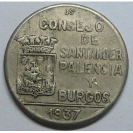 1937- SANTANDER PALENCIA Y BURGOS - 1 PESETA