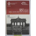 2014-MURO BERLIN - 5 EUROS - SAN MARINO -PLATA