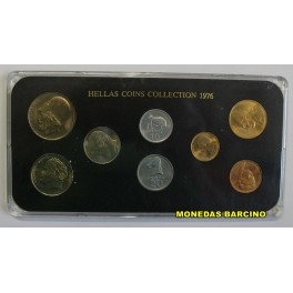 1976- GRECIA - LEPTA -DRACHMAS - 8 MONEDAS