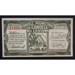 1937- GANDESA - 10 CENTIMS - TARRAGONA