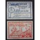 1937- GLEVINYOL  DE TER - 2 BILLETES - BARCELONA - 50 CENTIMOS - 1 PESETA