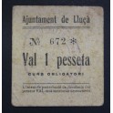 1937- LLU&Ccedil;A - 1 PESETA - BARCELONA  - BILLETE
