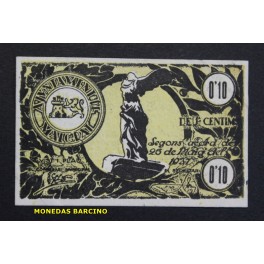 1937- MALGRAT - 10 CENTIMOS - BARCELONA - BILLETE