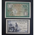 1937- MALLA I MIRAMBERC- 2 BILLETES - BARCELONA - 50 CENTIMOS - 1 PESETA