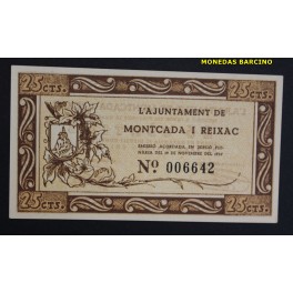 1937- MONTCADA I REIXAC - 25 CENTIMS - BARCELONA - BILLETE