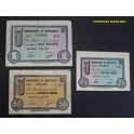 1937- MONTMANY FIGARO- 3 BILLETES - BARCELONA- 25-50 CENTIMOS - 1 PESETA