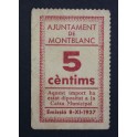 1937- MONTBLANC - 5 CENTIMS - TARRAGONA - BILLETE