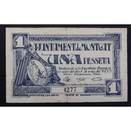 1937- MONTGAT - 1 PESETA - BARCELONA - BILLETE