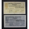 1937- OLOT - 2 BILLETES - GIRONA - 50 CENTIMOS - 1 PESETA