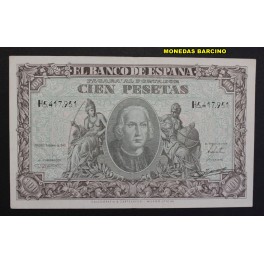 1940- COLON -SERIE H -100 PESETAS -  ESPA&Ntilde;A  