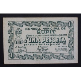 1937- RUPIT - 1 PESETA - BARCELONA - BILLETE