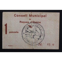 1937- ROQUES DE OSONA - 1 PESETA - GIRONA 