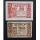 1937- RODA DE TER - 2 BILLETES - BARCELONA - 50 CENTIMOS - 1 PESETA