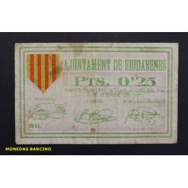 1937- RIUDARENE - 25 CENTIMOS - GIRONA