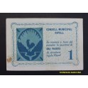 1937- RIPOLL- 1 PESETA - GIRONA - BILLETE