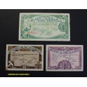 1937- PRAT DE LLOBREGAT- 3 BILLETES - BARCELONA - 5 -10 -25 CENTIMOS