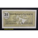 1937- PUIG ALT DE TER- 25 CENTIMOS - GIRONA - BILLETE