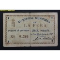 1937- LA PERA - 1 PESETA- GIRONA - BILLETE
